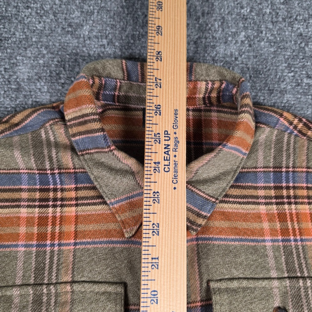Patagonia Fjord Flannel Shirt Womens S Green Orange Plaid Organic Cotton 53916 - Picture 5 of 8